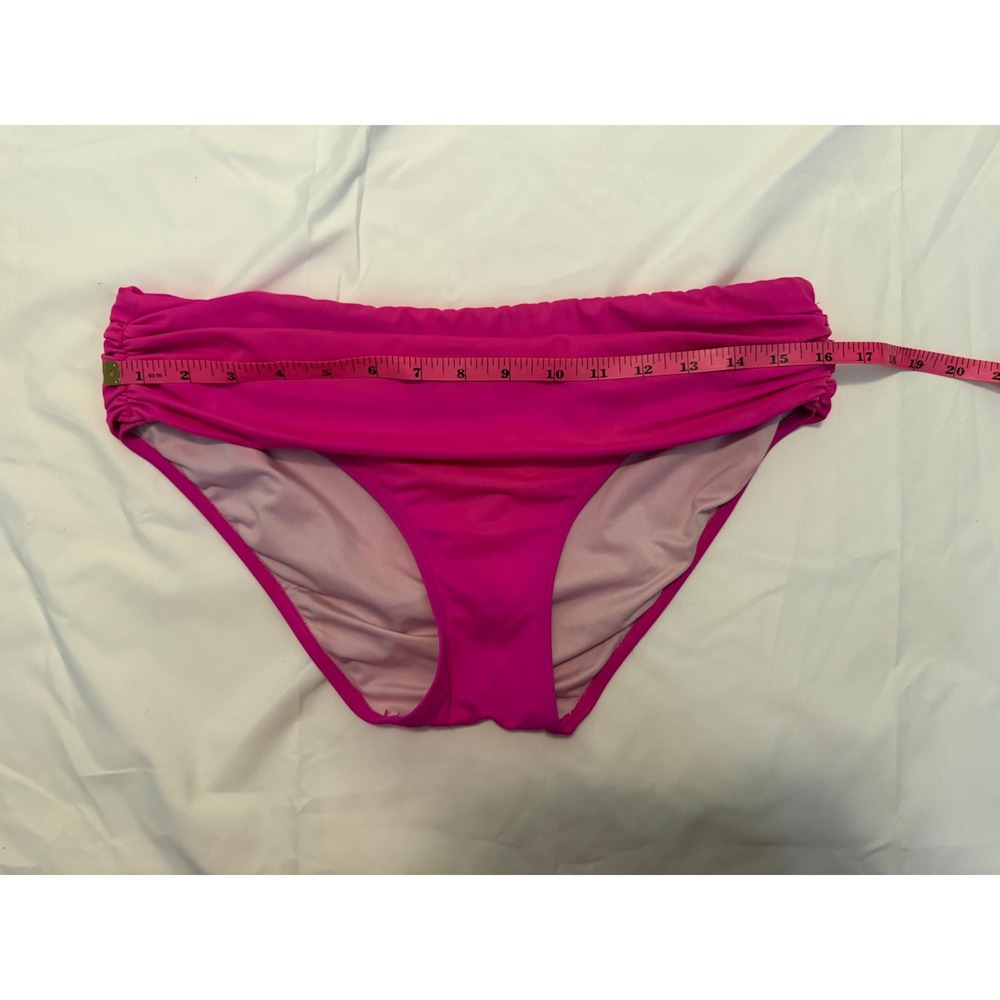 Victorias Secret Heavenly Bikini Bottoms Hot Pink Ruched Foldover Swim Medium - Picture 3 of 5